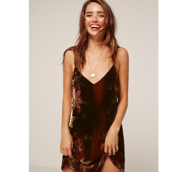 Reformation Dresses & Skirts - Reformation Velvet Marlee Slip Dress Maple Leaf